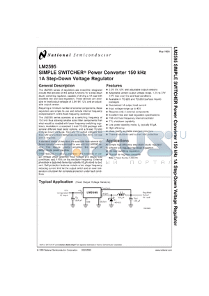 LM2595-5.0MWC datasheet - SIMPLE SWITCHER Power Converter 150 KHz 1A Step-Down Voltage Regulator