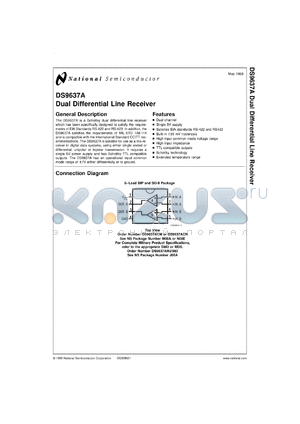 DS9637ACJ datasheet - Dual Differential Line Receiver