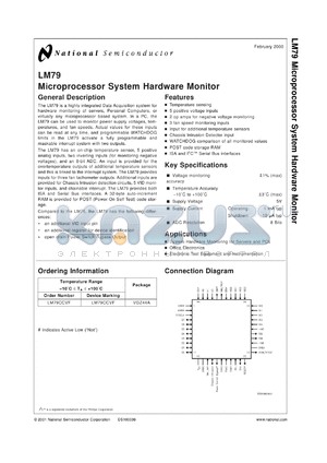 LM79M12CP datasheet - Microprocessor System Hardware Monitor