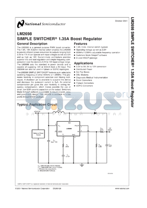 LM2698EVAL datasheet - SIMPLE SWITCHER® 1.35A Boost Regulator