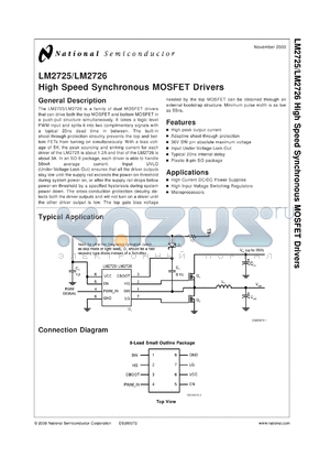 LM2725MDC datasheet - High Speed Synchronous MOSFET Driver