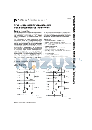 DP8216MJ/883 datasheet - 4-Bit Bidirectional Bus Transceiver