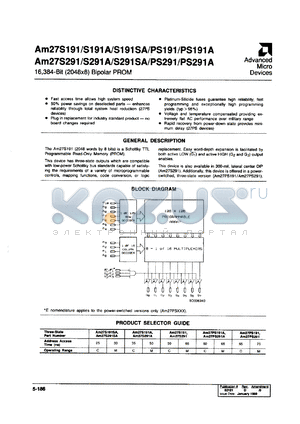 AM27PS191APC datasheet - 16,384-bit (2048 x 8) bipolar PROM