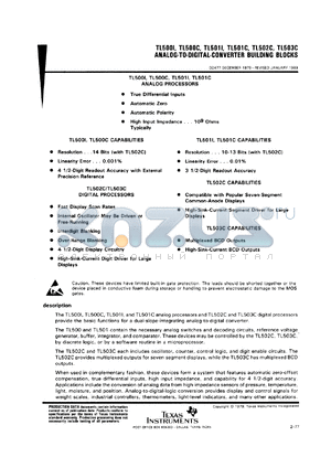 TL503CN datasheet - Analog-to-digital-converter building blocks