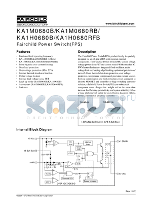 KA1H0680RFB datasheet - Fairchild Power Switch(FPS)