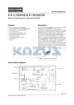 KA1M0880B datasheet - Fairchild Power Switch(FPS)