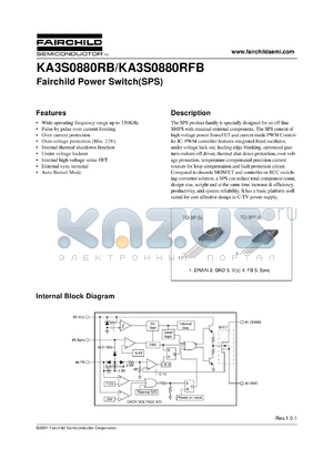 KA3S0880RFB datasheet - Fairchild Power Switch(SPS)