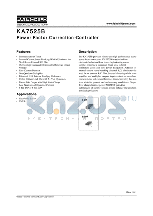 KA7525B datasheet - Power Factor Correction Controller