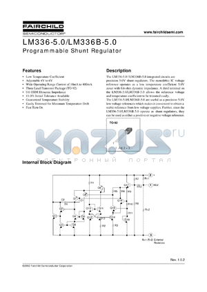 LM336BX5 datasheet - Programmable Shunt Regulator