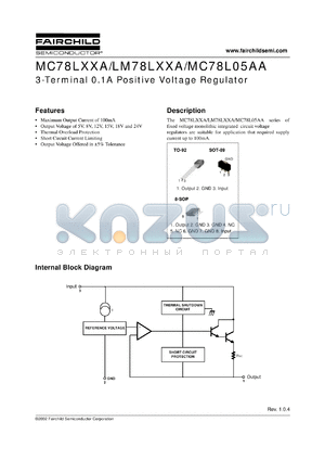 LM78L12A datasheet - 3-Terminal 0.1A Positive Voltage Regulator