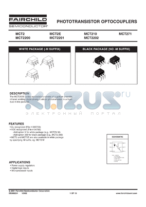 MCT2E-M datasheet - PHOTOTRANSISTOR OPTOCOUPLERS