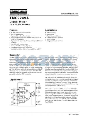 TMC2249AX2 datasheet - Digital Mixer 12 x 12 Bit, 60 MHz