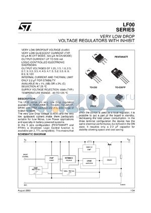 LF12ABDT-TR datasheet - VERY LOW DROP VOLTAGE REGULATORS WITH INHIBIT