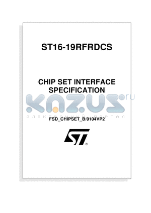 ST16-RFRDCS datasheet - ST16-19RFRDCS CHIP SET INTERFACE SPECIFICATION