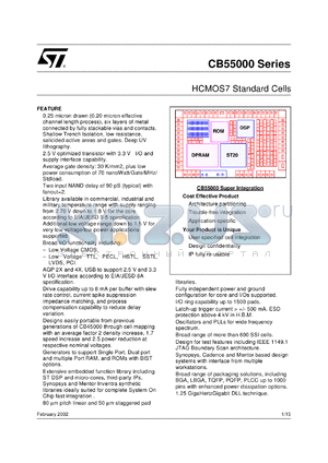 CB55000 datasheet - HCMOS7 STANDARD CELLS