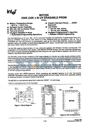 M27256L-35 datasheet - 256K (32 x 8) UV erasable PROM, 350ns