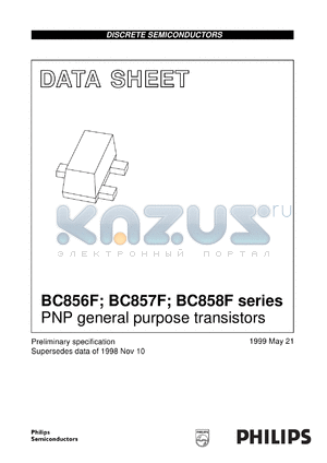 BC856BF datasheet - PNP general purpose transistor.