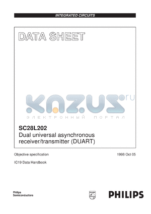 28L202A1B datasheet - Dual universal asynchronous receiver/transmitter (DUART).