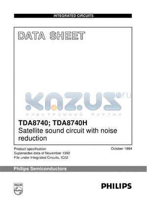 TDA8740T datasheet - Satellite sound circuit with noise reduction.