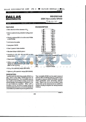 DS1235AB-200 datasheet - 256K nonvoltage SRAM, 200ns