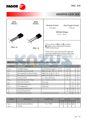 FS0202MA datasheet - 600 V, sensitive gate SCR