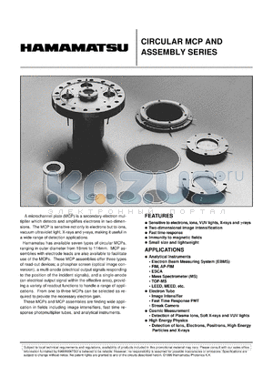 F2224-19S datasheet - Circular MCP and assembly series. For analytical instruments, electron tibe, cosmic measurement, high energy physics