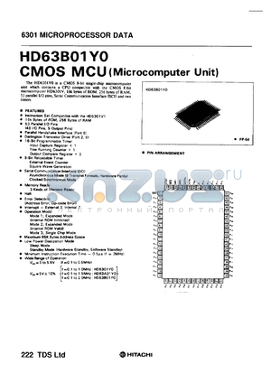 HD63B01Y0 datasheet - CMOS microcomputer, 16K ROM, 256 RAM, 2MHz