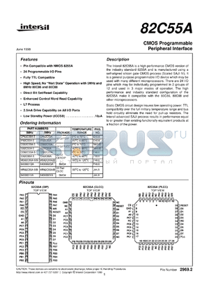 MR82C55A-5/B datasheet - CMOS programmable peripheral interface, 5MHz