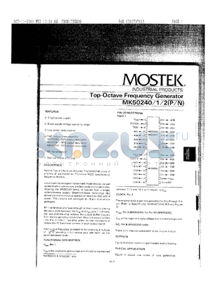 MK50240N datasheet - Top-octave frequency generator