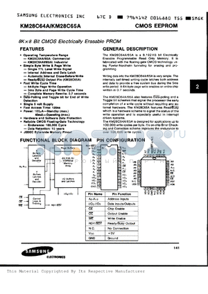 KM28C64AI-20 datasheet - 8K x 8 bit CMOS electrically erasable PROM, 200ns