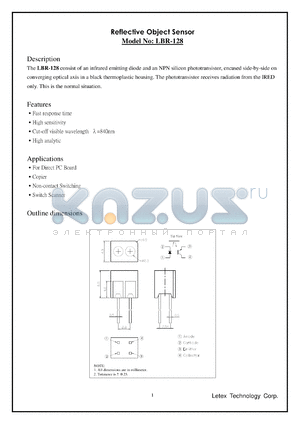 LBR-128 datasheet - Reflective object sensor.