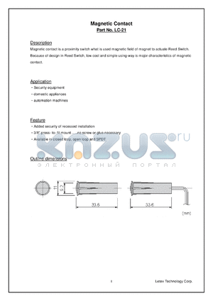 LC-21 datasheet - Magnetic contact.