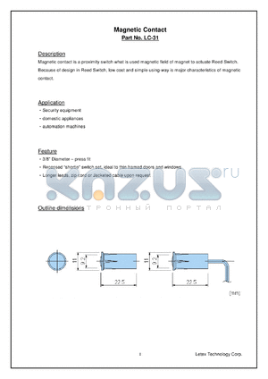 LC-31 datasheet - Magnetic contact.