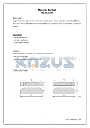 LC-66 datasheet - Magnetic contact.