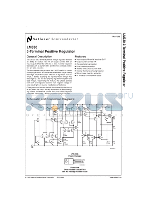 LM330-5.0MDC datasheet - 5V, 150 mA positive voltage regulator