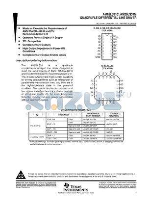 AM26LS31MFK datasheet - Quadruple differential line driver