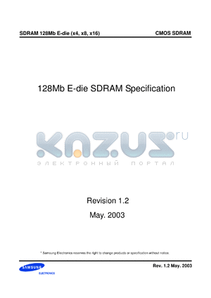 K4S280832E-TCL75 datasheet - 128Mb SDRAM, 3.3V, LVTTL, 133MHz