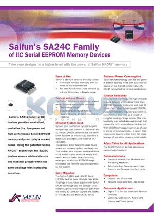 SA24C512 datasheet - 512kb, 64K x 8-bit memory; IIC serial EEPROM memory device