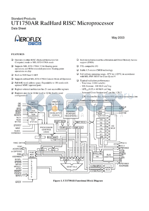UT1750AR12WPC datasheet - RadHard 1750AR RISC microprocessor. 12MHz operating frequency. Lead finish gold. Prototype flow.
