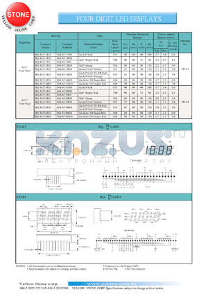 BQ-N313RD datasheet - Yellow, cathode,  four digit LED display