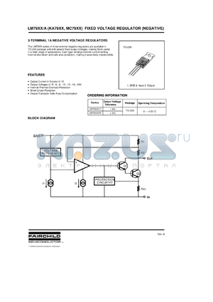 LM7915AT datasheet - 1A negative voltage regulator, 15V