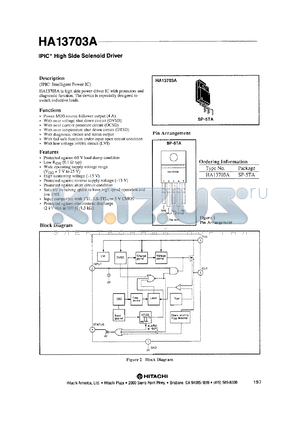 HA13703A datasheet - IPIC high side solenoid driver