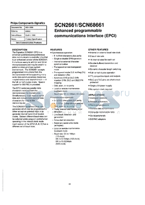 SCN2661CM1F28 datasheet - 5 V, enhanced programmable communication interface (EPCI)