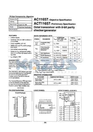 74ACT11657N datasheet - 5 V, octal transceiver with 8-bit parity checker/generator