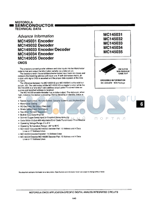 MC145033DW datasheet - Encoder/decoder.