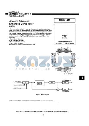 MC141620FU datasheet - Enhanced comb filter.