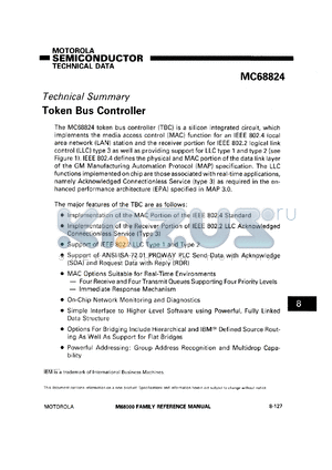 MC68824I datasheet - Token bus controller.