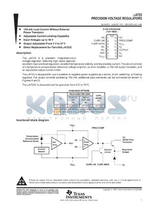 RC723DB datasheet - Adjustable Positive Voltage Regulator - 2.0V to 37V