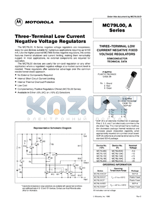 MC79L24ACPRP datasheet - Three-Terminal Low Current Negative Voltage Regulator