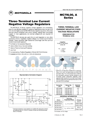 MC79L15ACPRE datasheet - Three-Terminal Low Current Negative Voltage Regulator